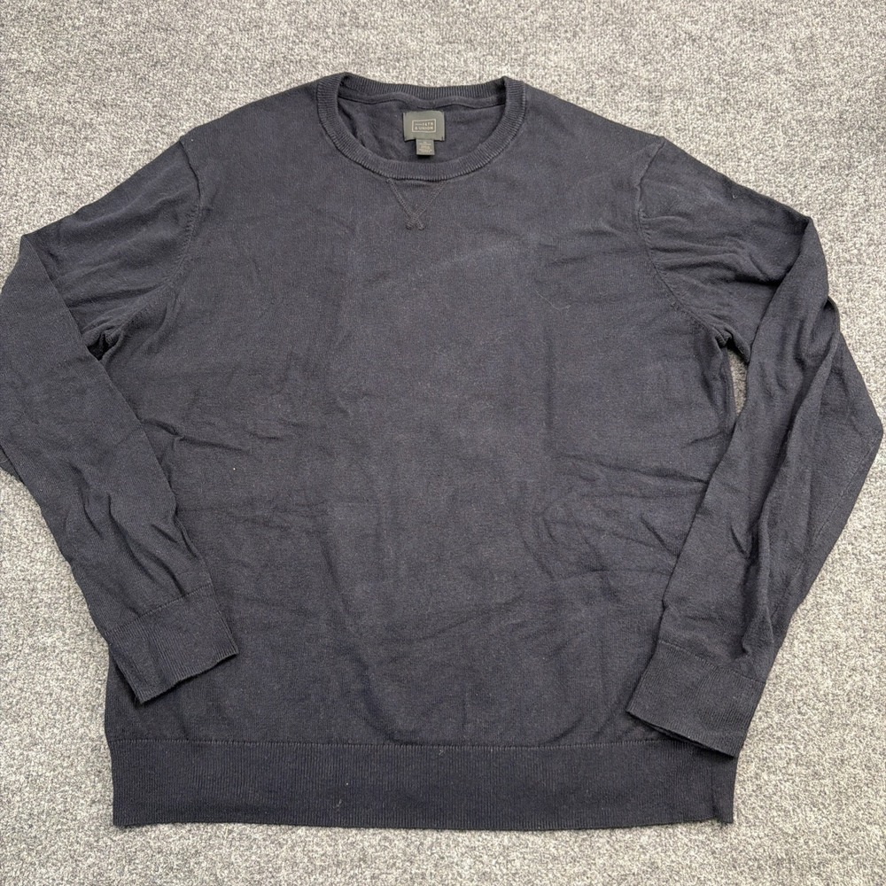 14th And Union Sweater Men's XL Navy Blue Long Sleeve Cashmere Blend Pullover‎